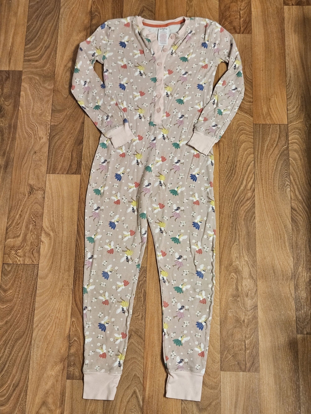 Mini Boden Beige Pink Fairy One-Piece Pajama